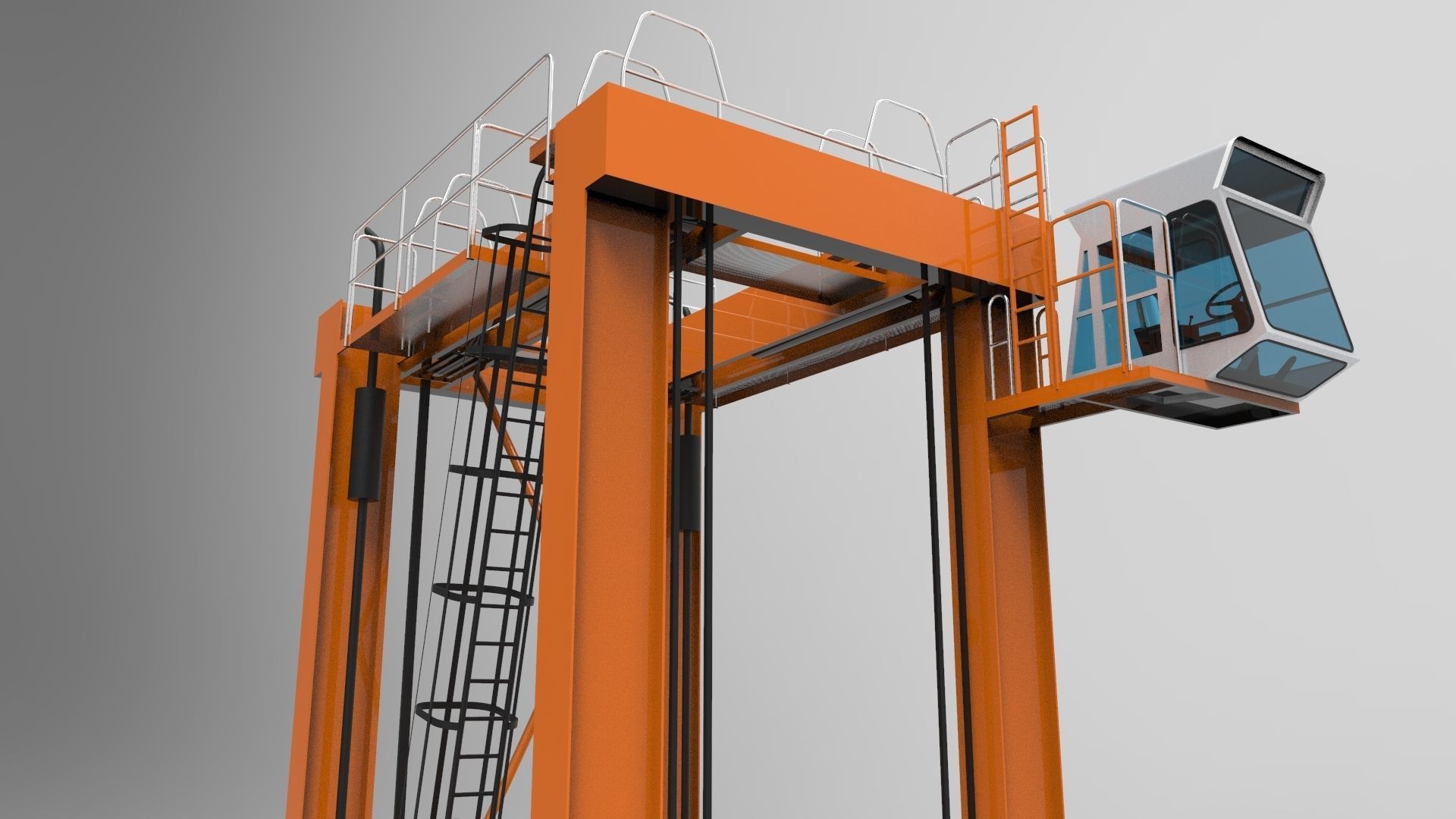 Harbour Container Crane 3D model_1