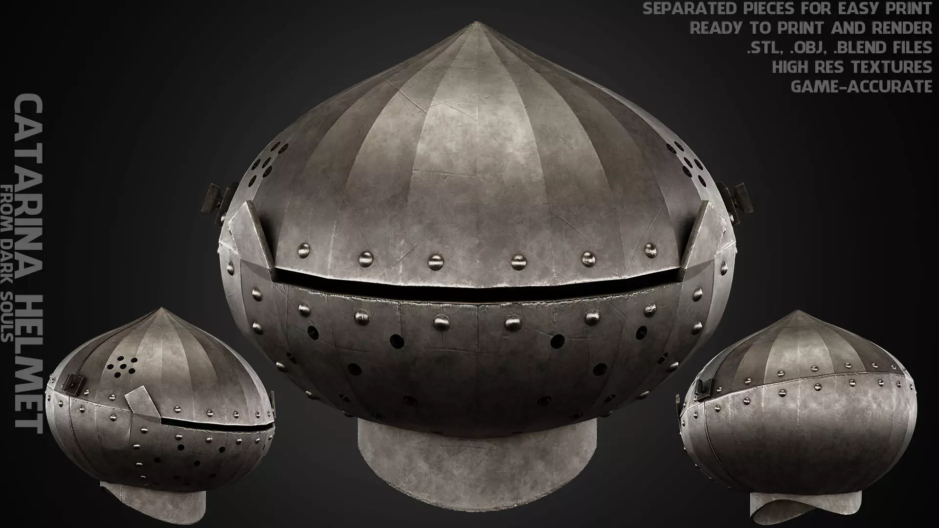 Siegmeyer of Catarina Helmet for Cosplay 3D print model_0