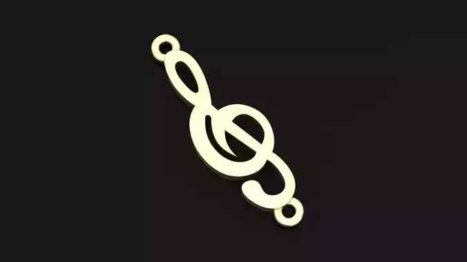 Sun musical letter pendant 3D print model