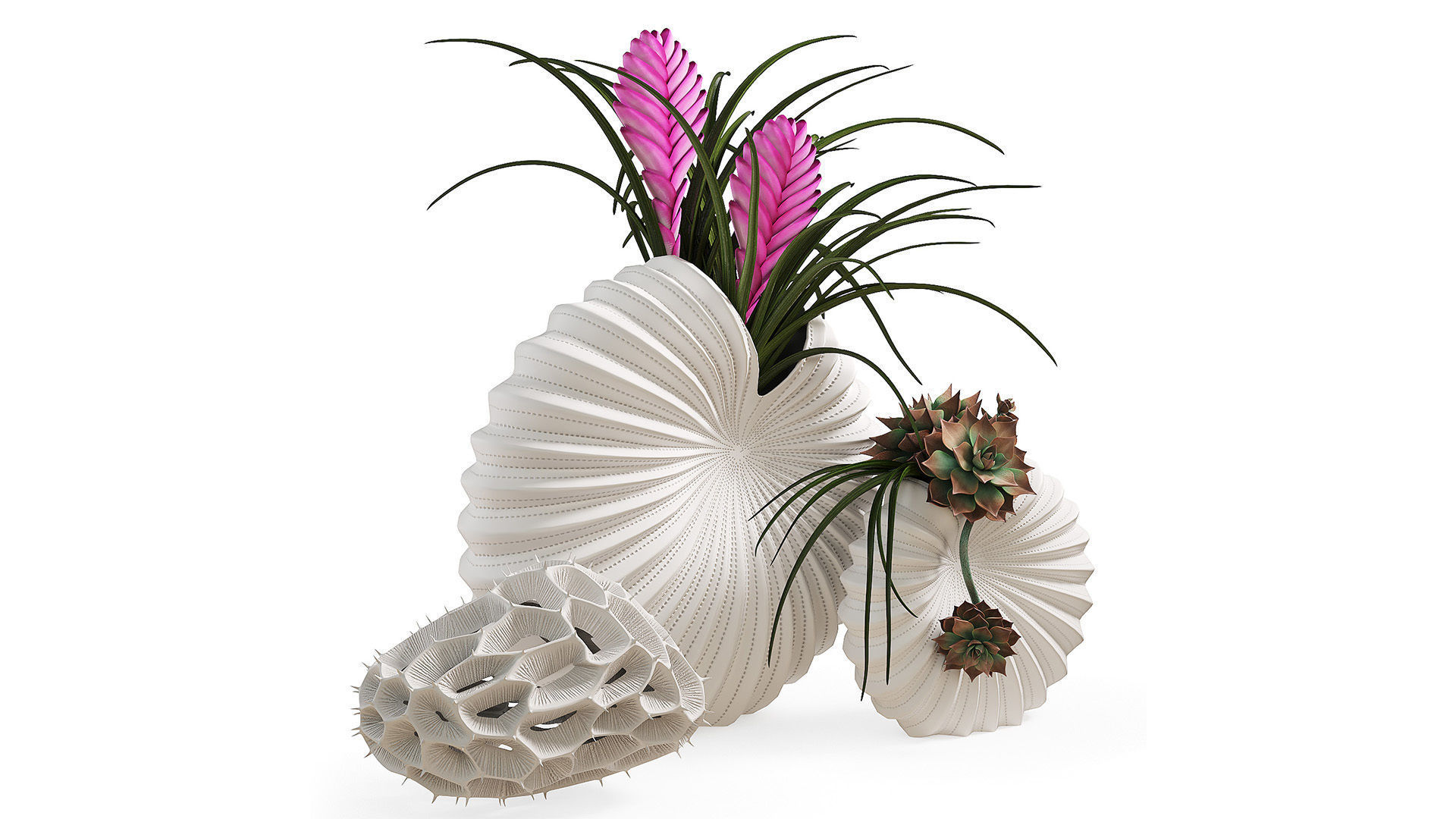 Spiral Vase Set 3D model_2