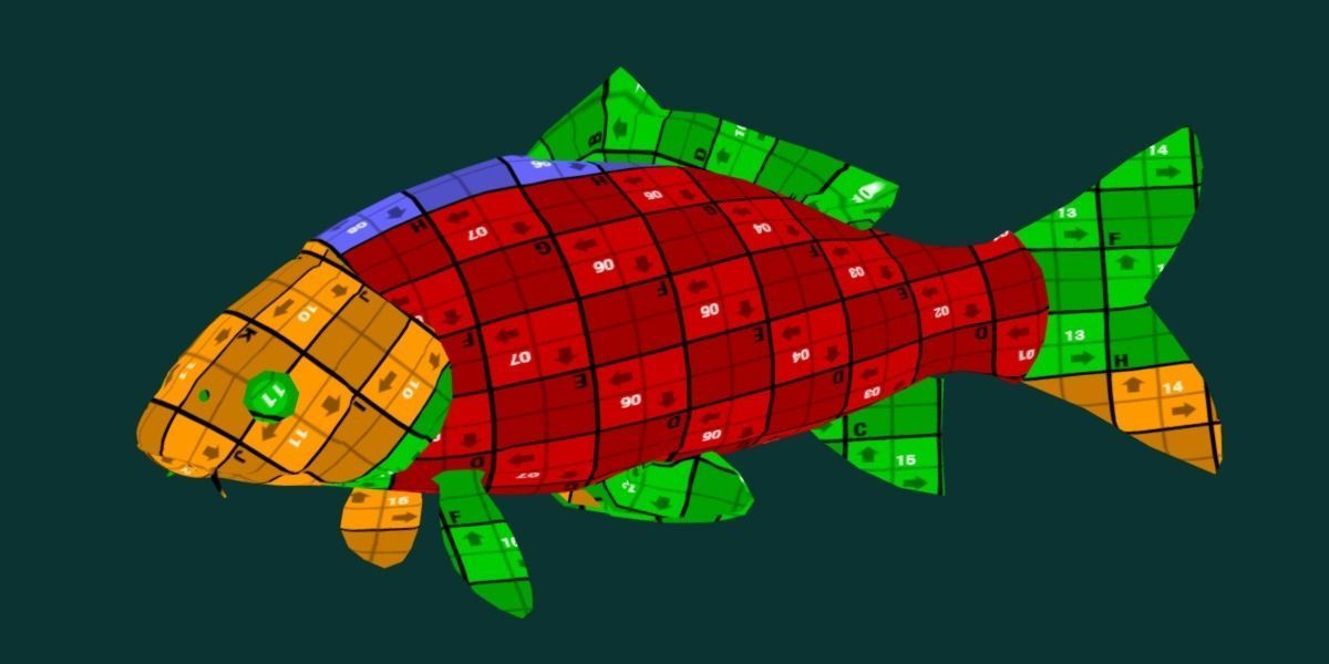 European Carp Fish Low-poly 3D model_15