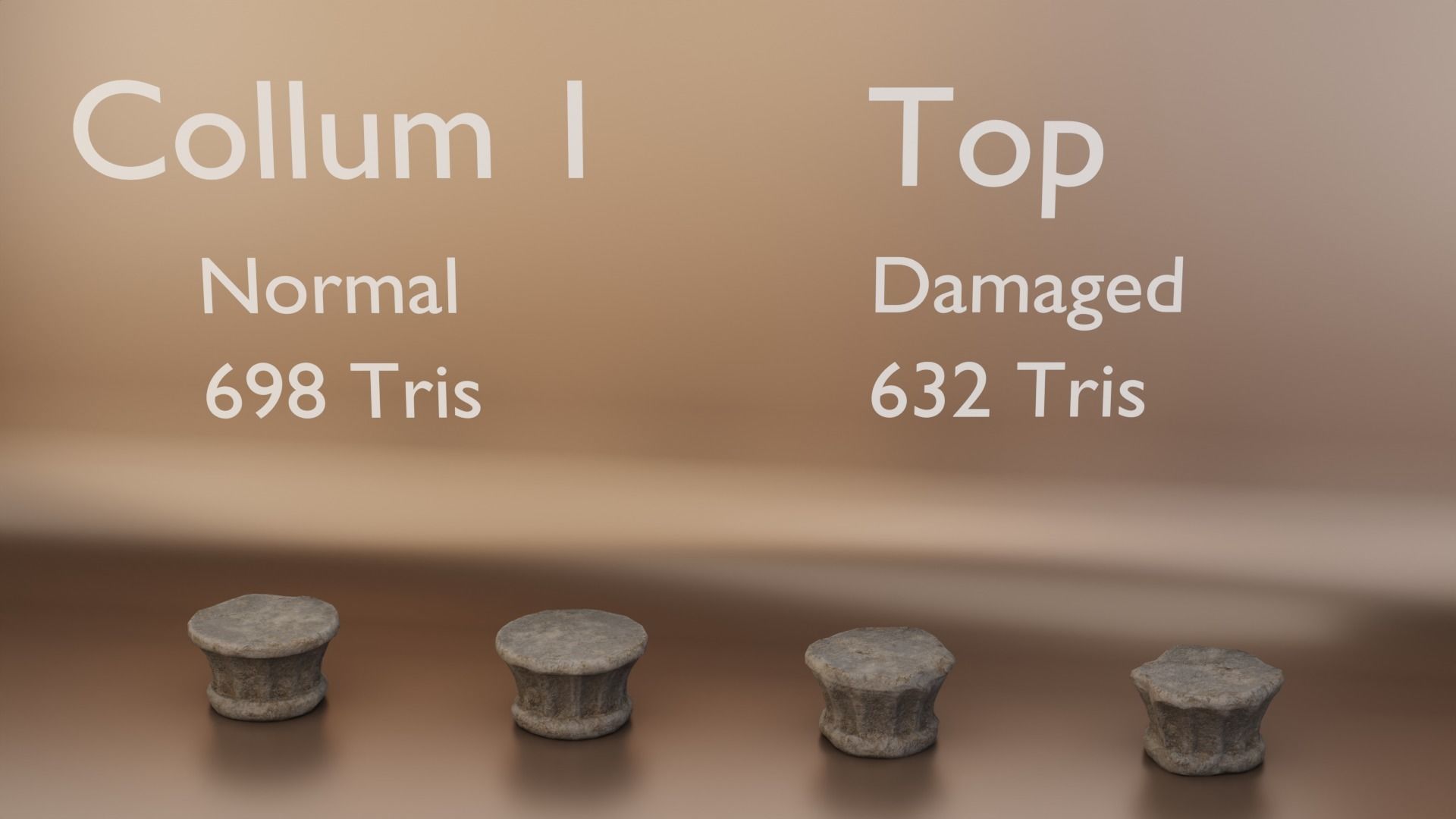 Old Stone Collums 4K PBR Modular Low-poly 3D model_8