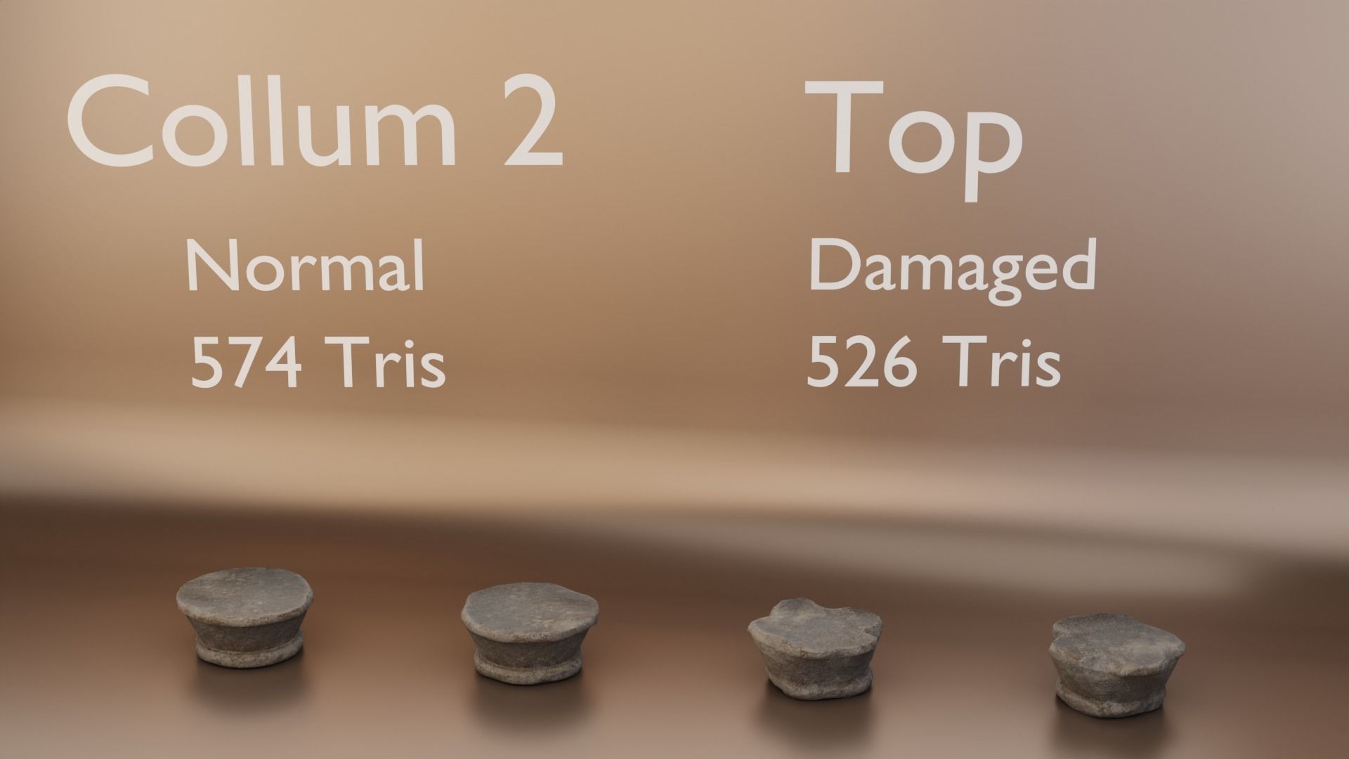 Old Stone Collums 4K PBR Modular Low-poly 3D model_13