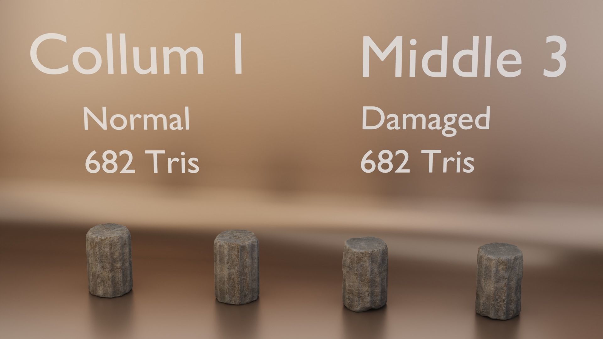 Old Stone Collums 4K PBR Modular Low-poly 3D model_7