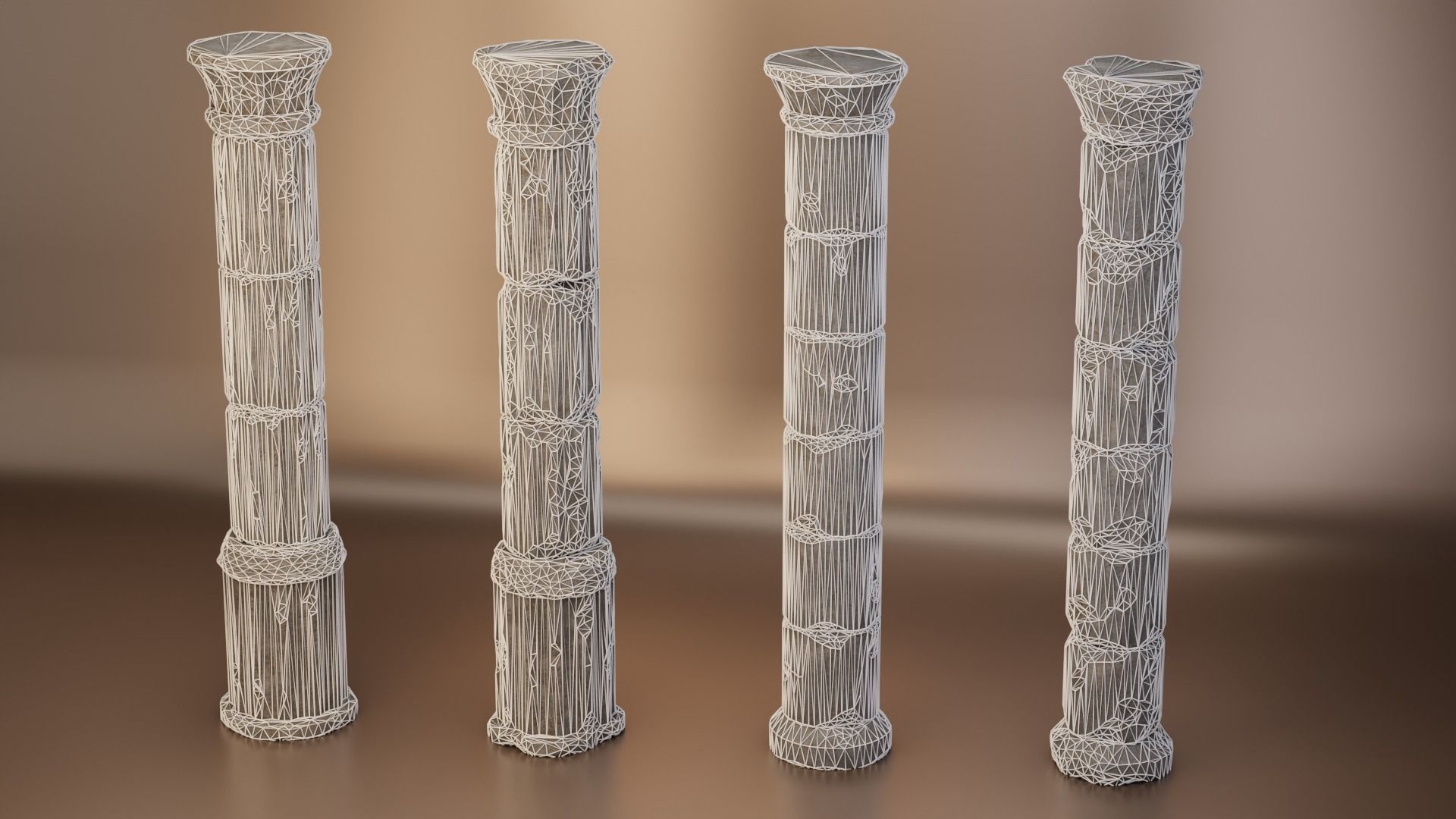 Old Stone Collums 4K PBR Modular Low-poly 3D model_1