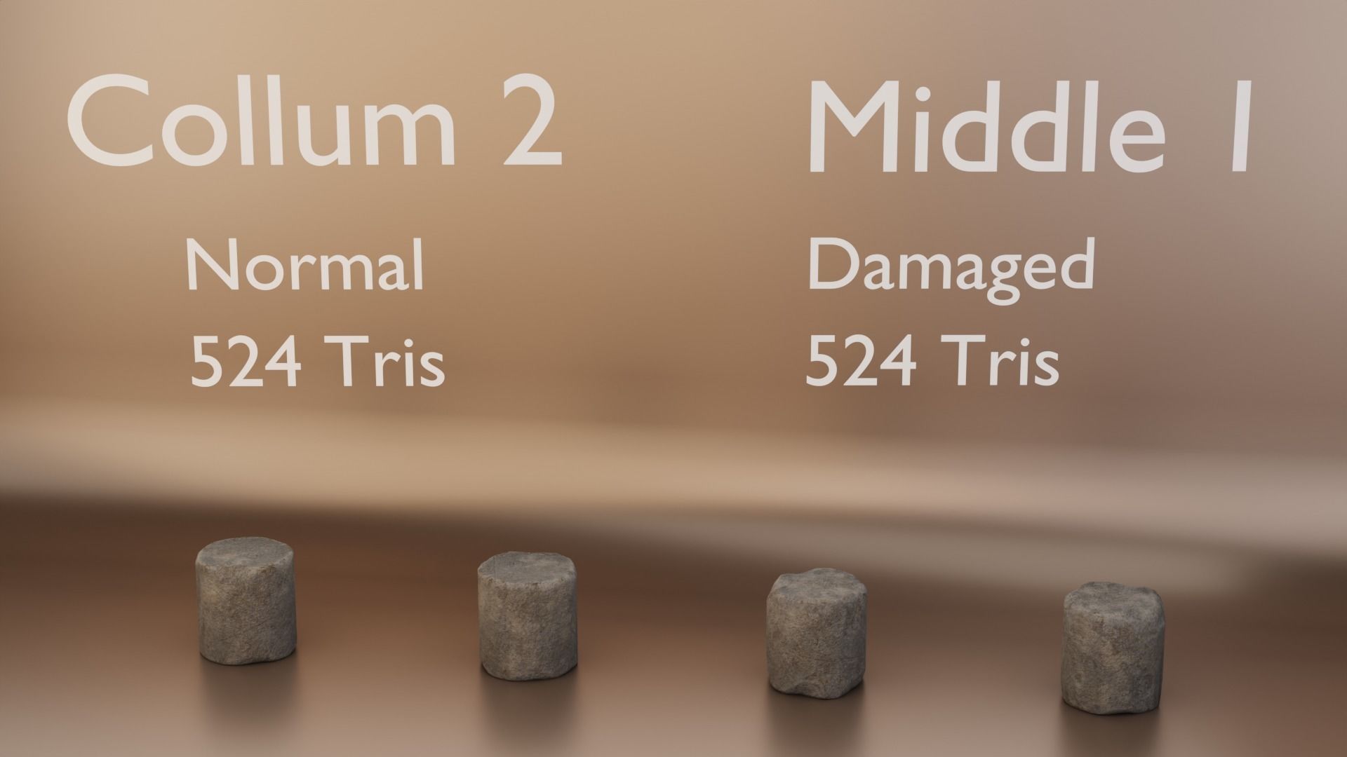 Old Stone Collums 4K PBR Modular Low-poly 3D model_10