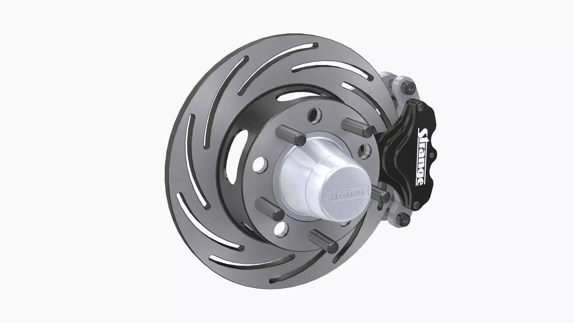 Strange Spindle Front Brake Disc Low-poly 3D model_0