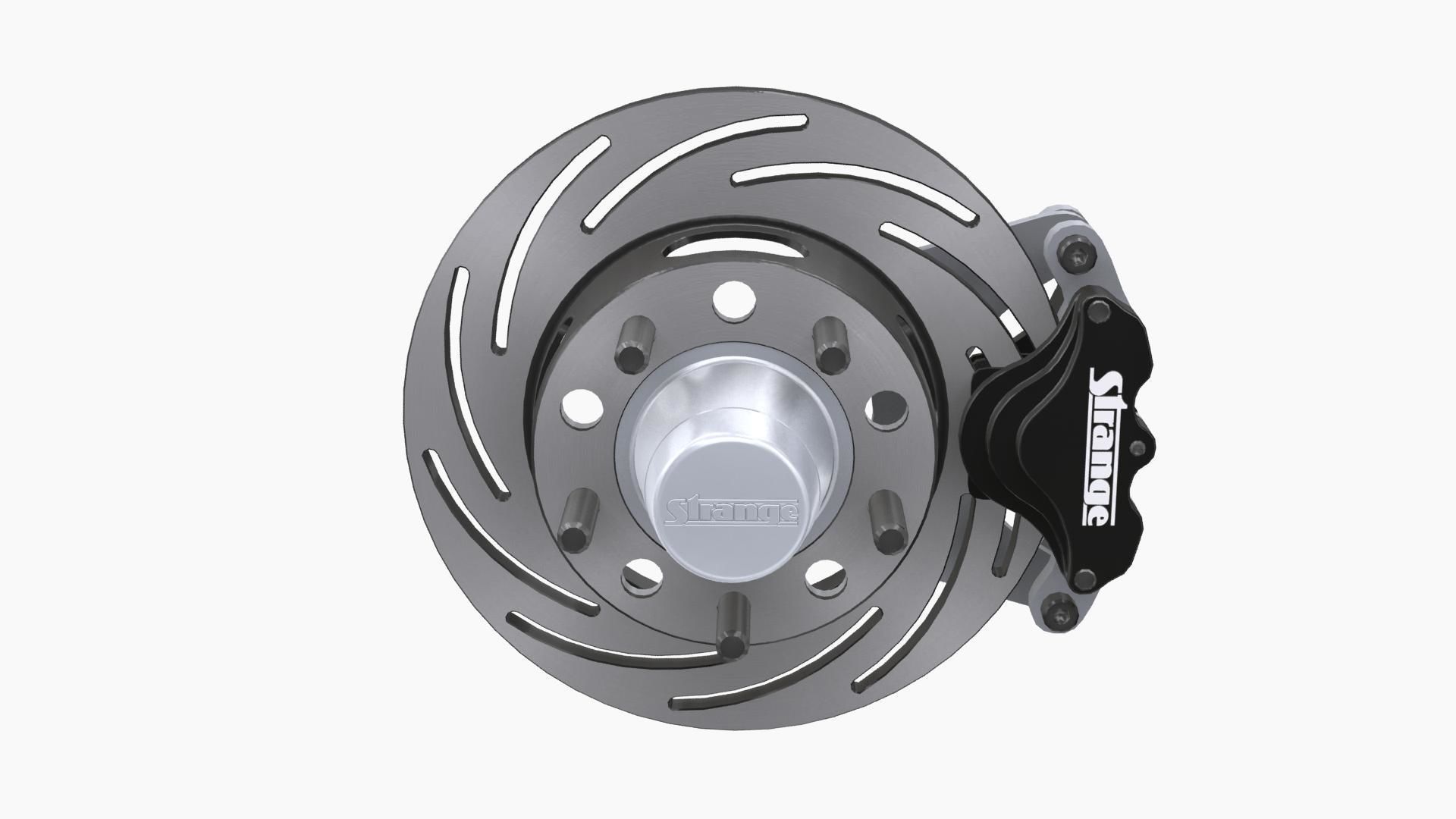 Strange Spindle Front Brake Disc Low-poly 3D model_1