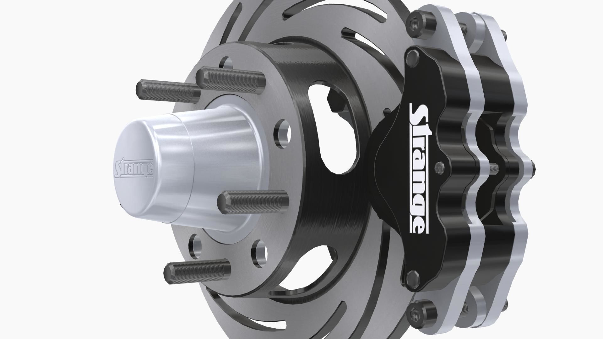 Strange Spindle Front Brake Disc Low-poly 3D model_4