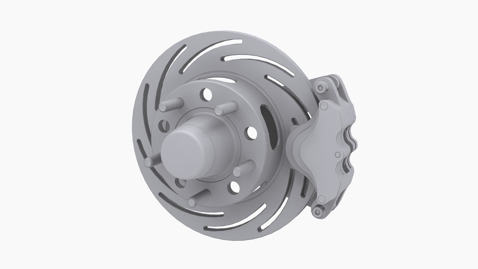 Strange Spindle Front Brake Disc Low-poly 3D model_7
