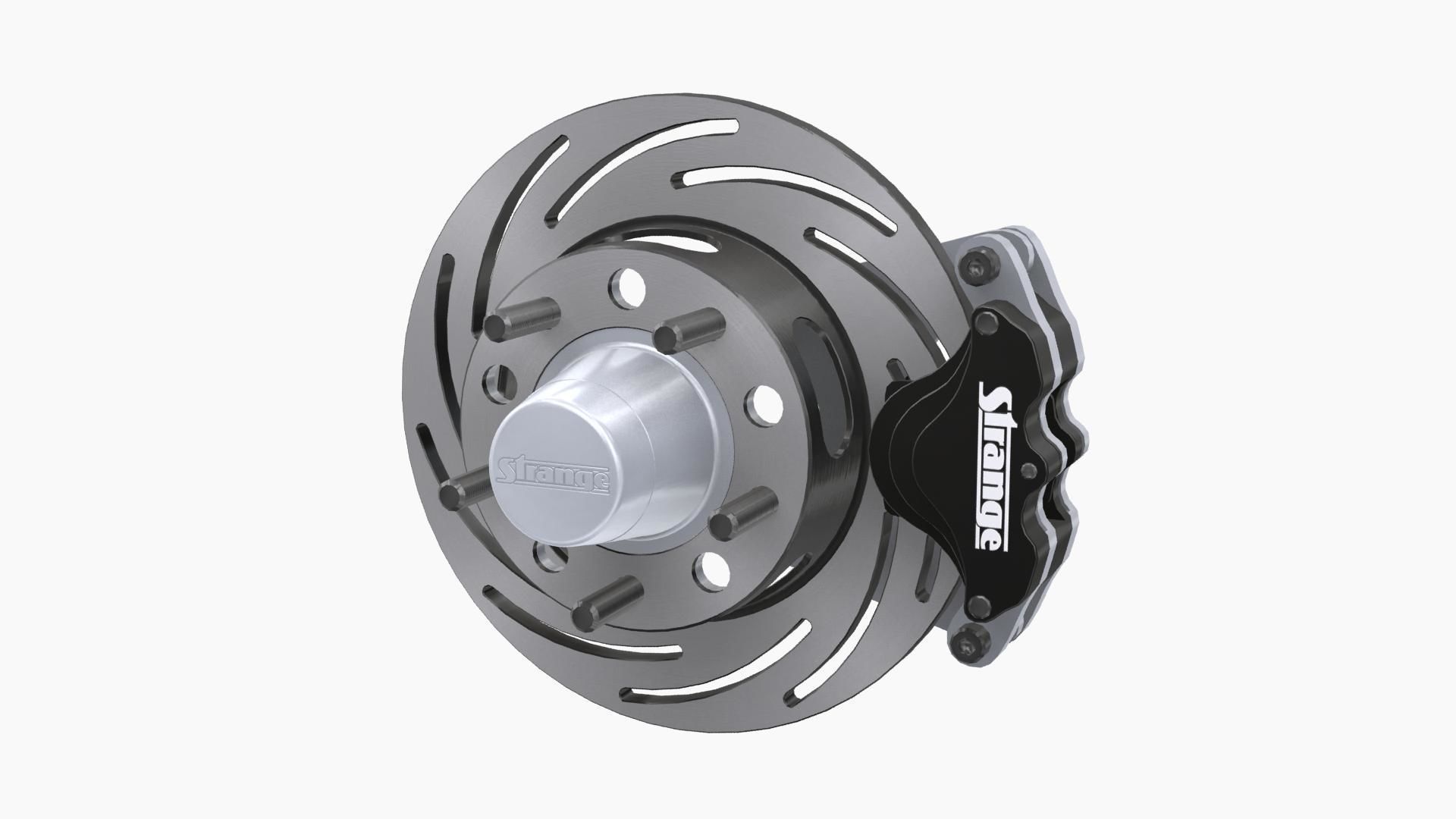 Strange Spindle Front Brake Disc Low-poly 3D model_2