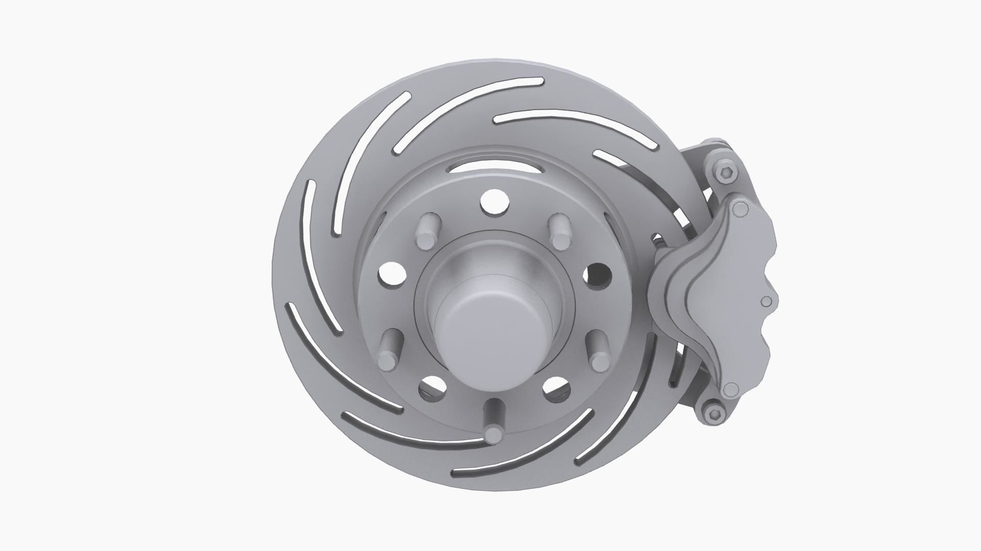 Strange Spindle Front Brake Disc Low-poly 3D model_6