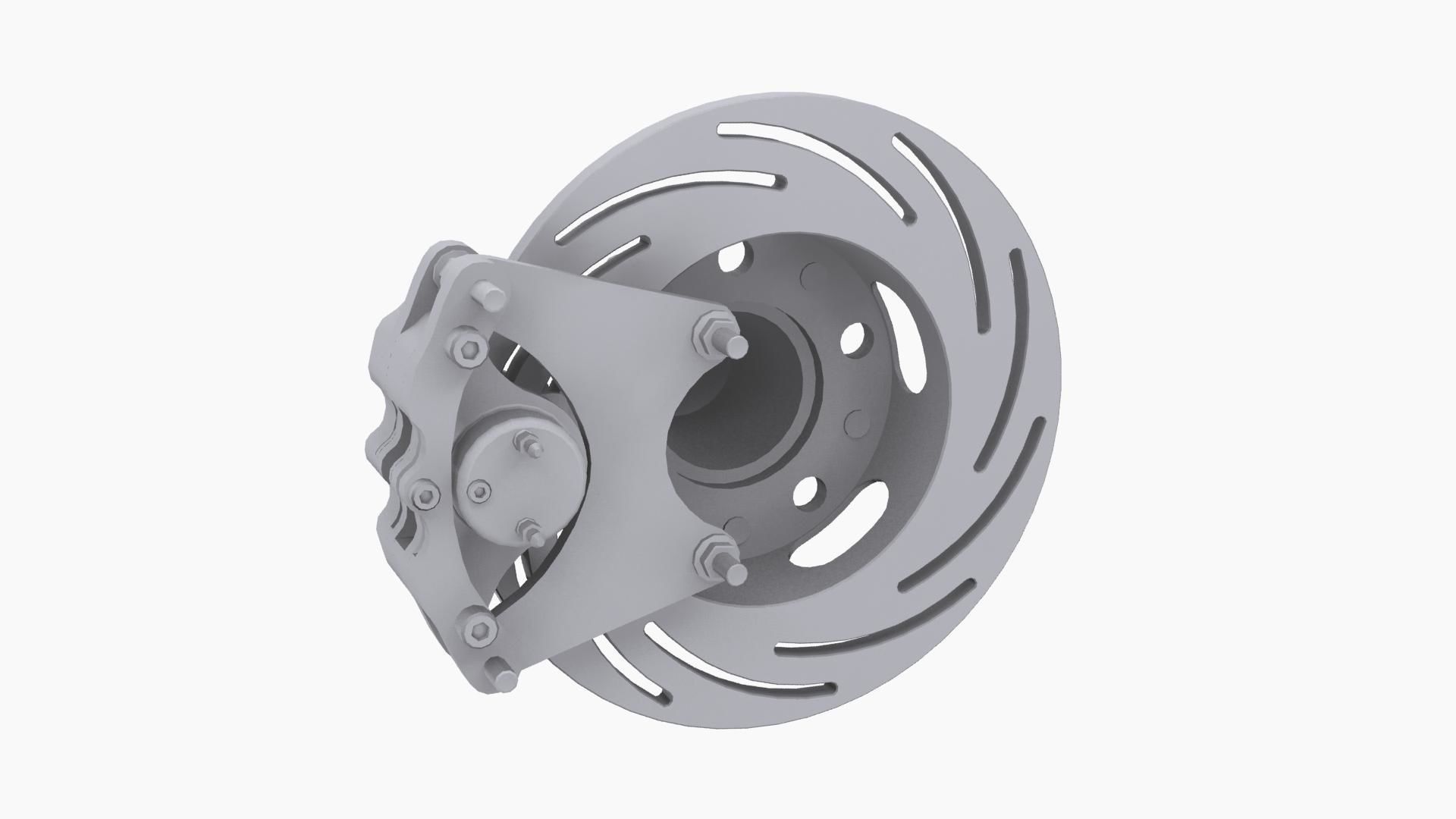 Strange Spindle Front Brake Disc Low-poly 3D model_8