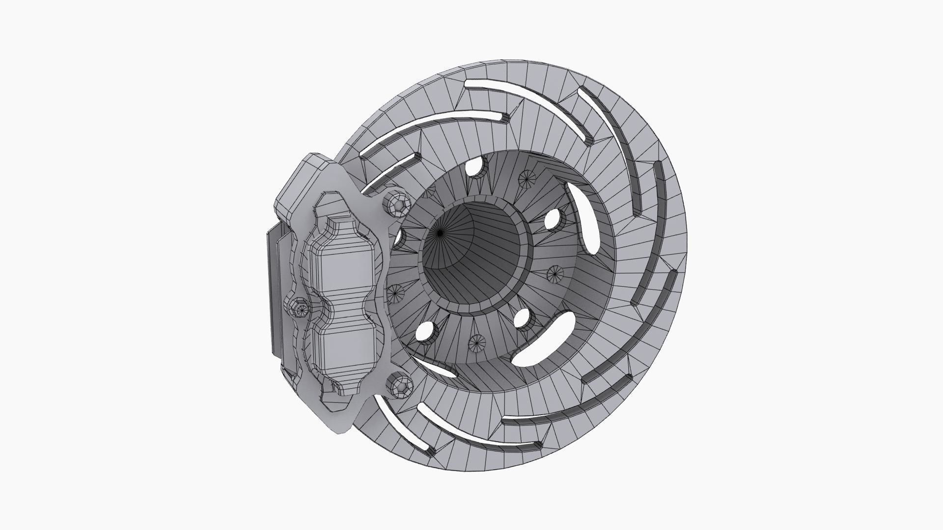 Strange Rear Brake Disc Low-poly 3D model_12