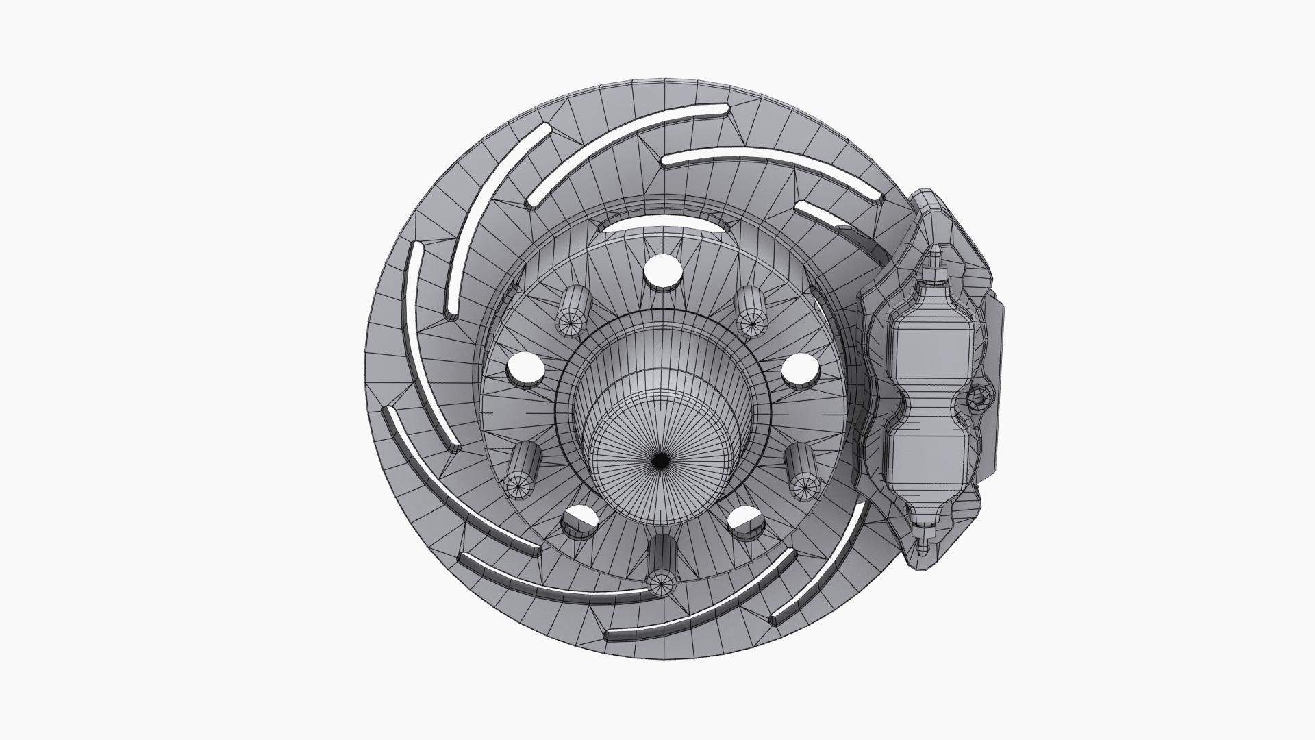 Strange Rear Brake Disc Low-poly 3D model_10
