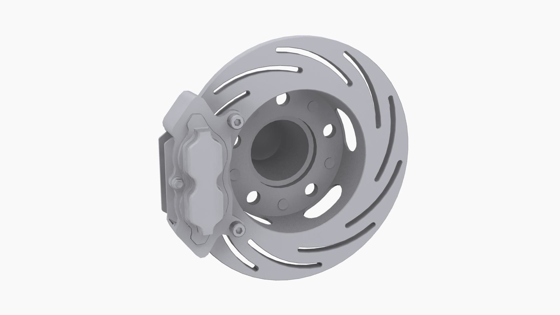 Strange Rear Brake Disc Low-poly 3D model_8