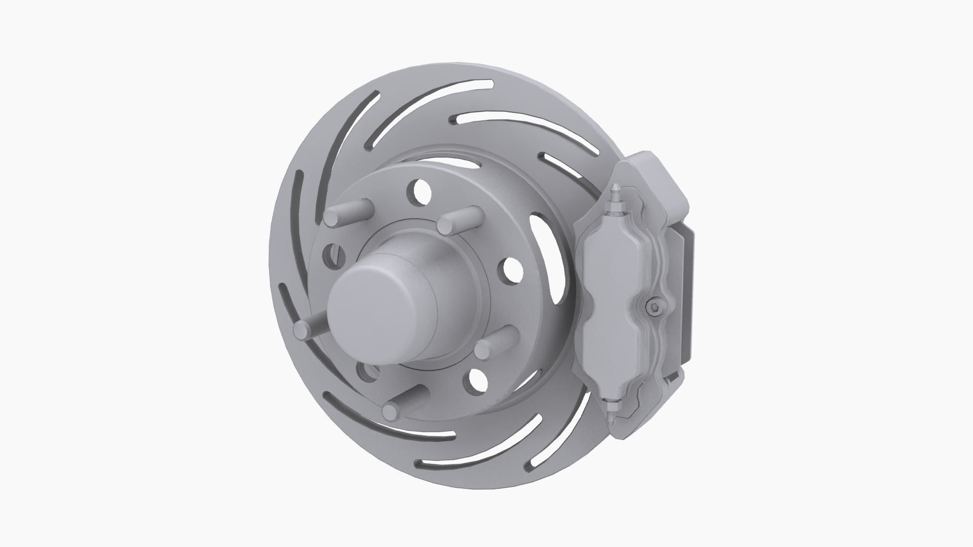 Strange Rear Brake Disc Low-poly 3D model_7