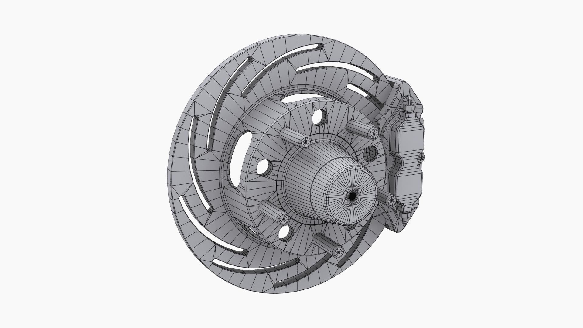Strange Rear Brake Disc Low-poly 3D model_9