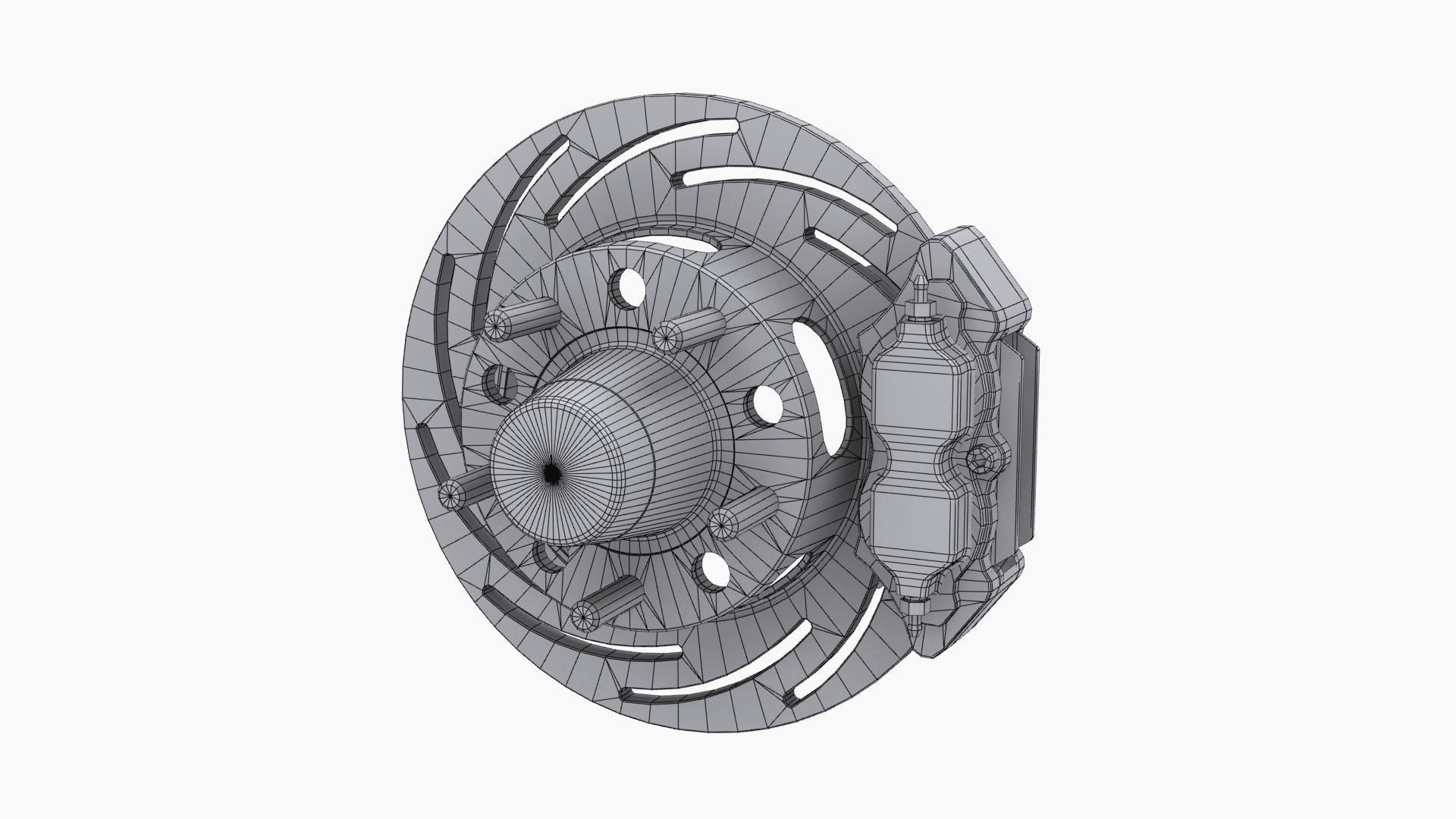 Strange Rear Brake Disc Low-poly 3D model_11