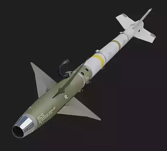 AIM-9L SIDEWINDER AIR TO AIR MISSILE HIGH POLY 3D model