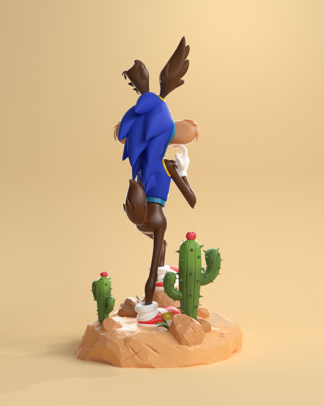 Wile e Coyote with the Sonic suit 3D print model_2