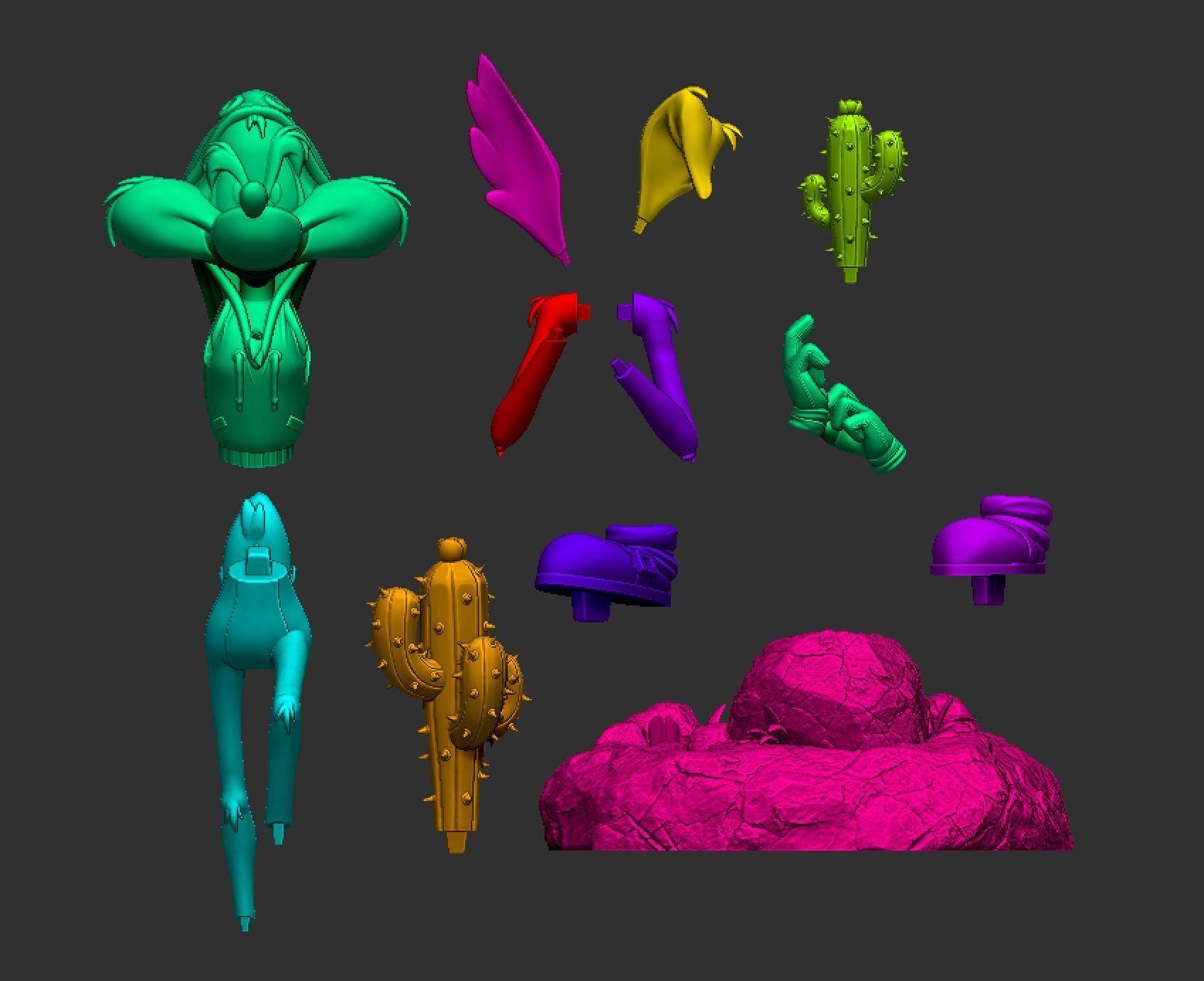 Wile e Coyote with the Sonic suit 3D print model_9