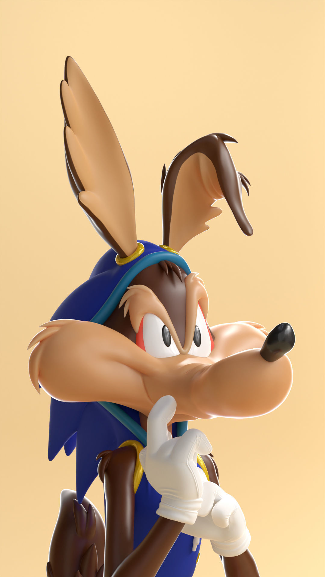 Wile e Coyote with the Sonic suit 3D print model_4
