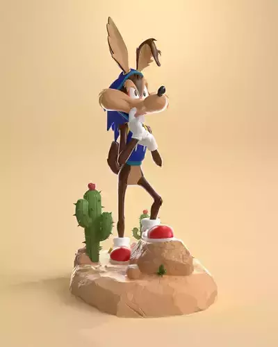 Wile e Coyote with the Sonic suit 3D print model