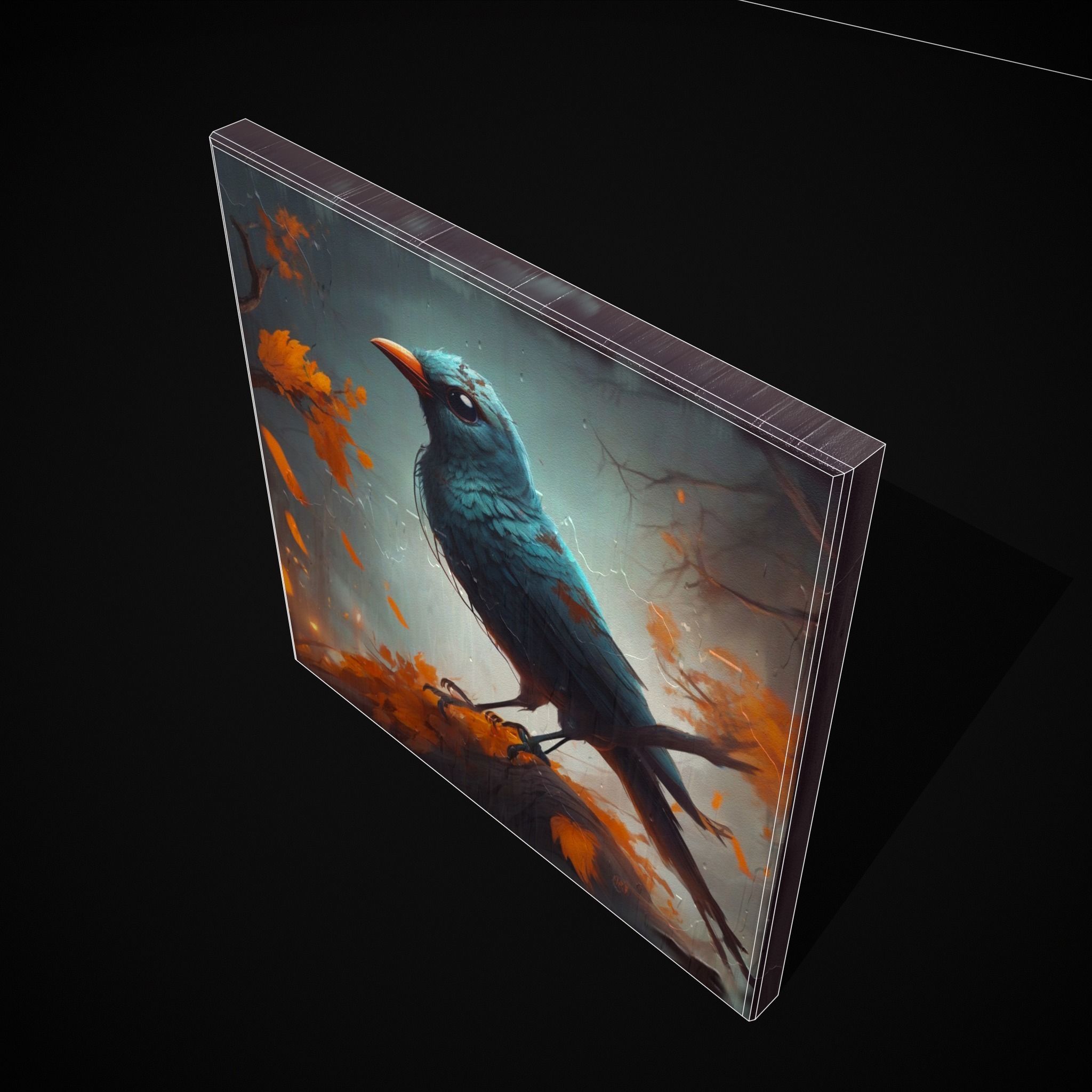 Halloween Bird Painting Version Four Low-poly 3D model_5