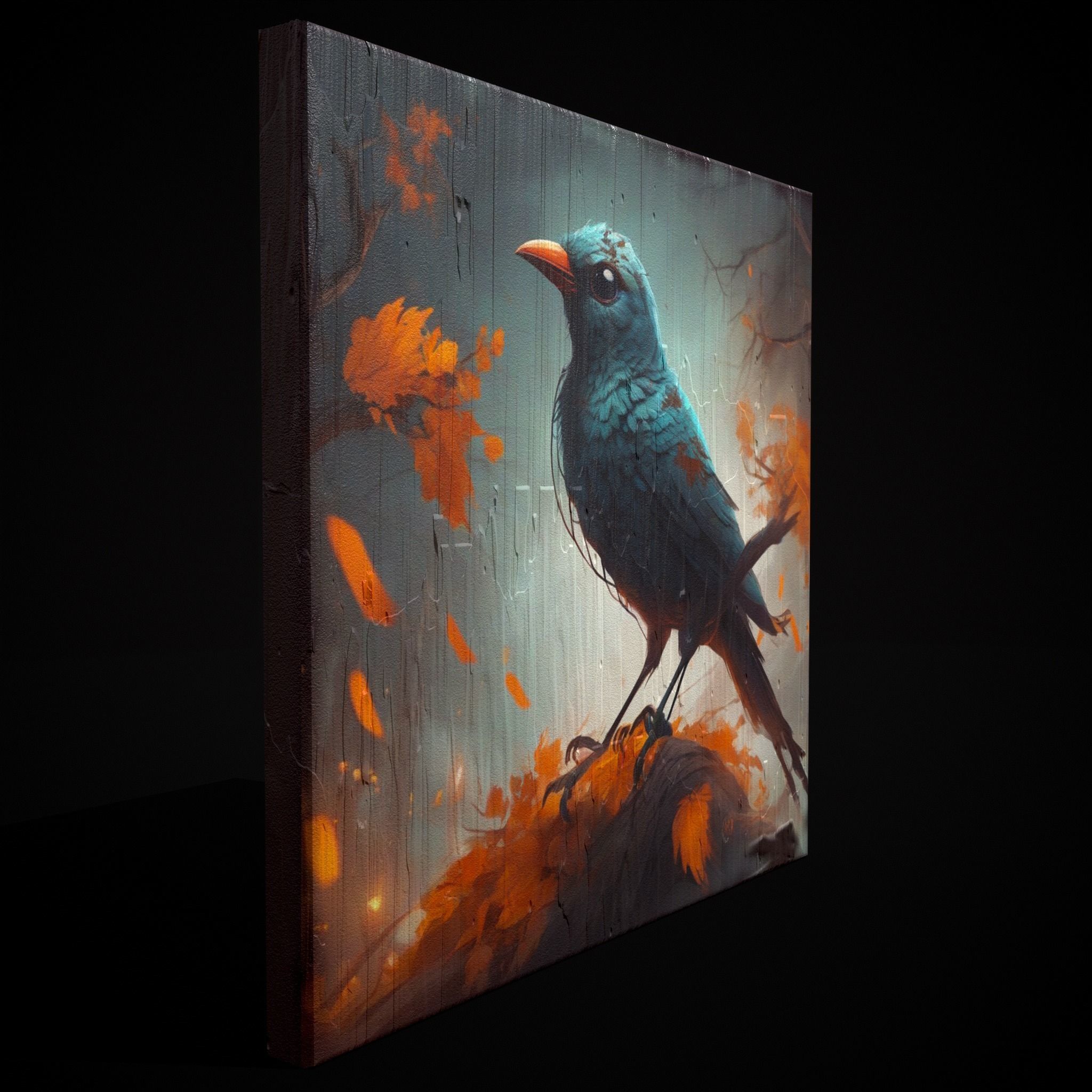 Halloween Bird Painting Version Four Low-poly 3D model_10