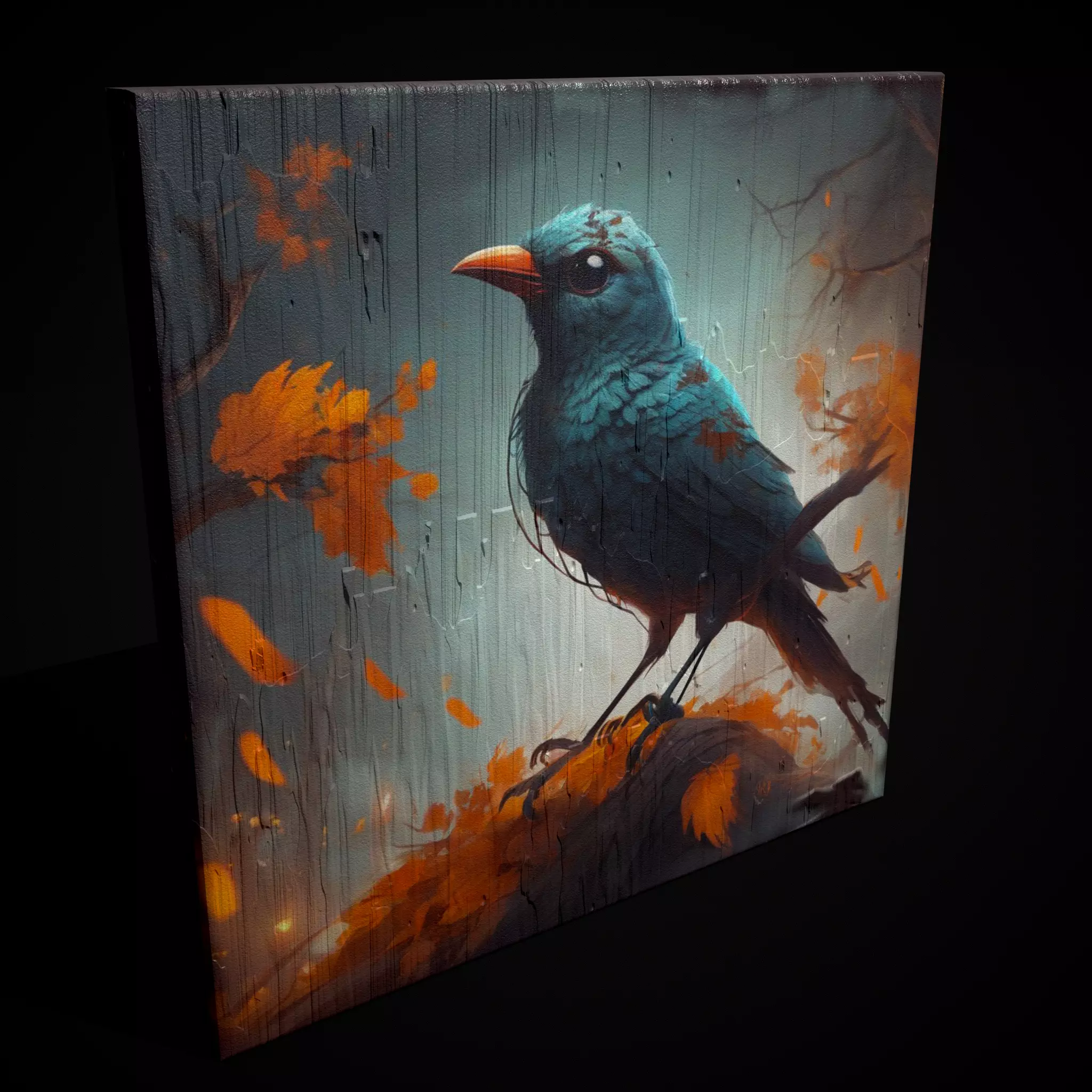 Halloween Bird Painting Version Four Low-poly 3D model_0