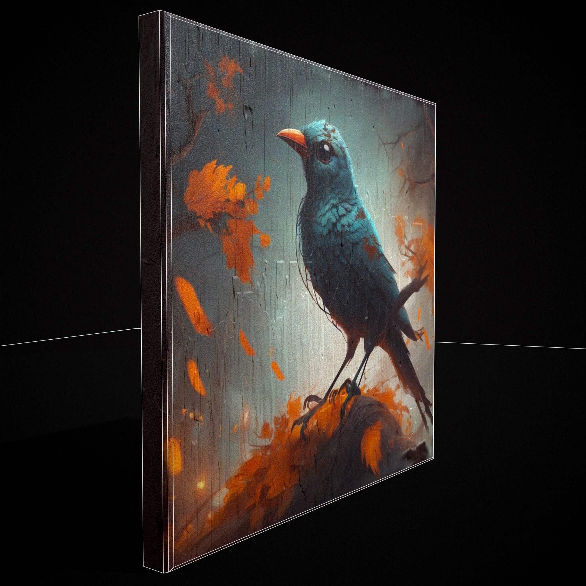 Halloween Bird Painting Version Four Low-poly 3D model_11