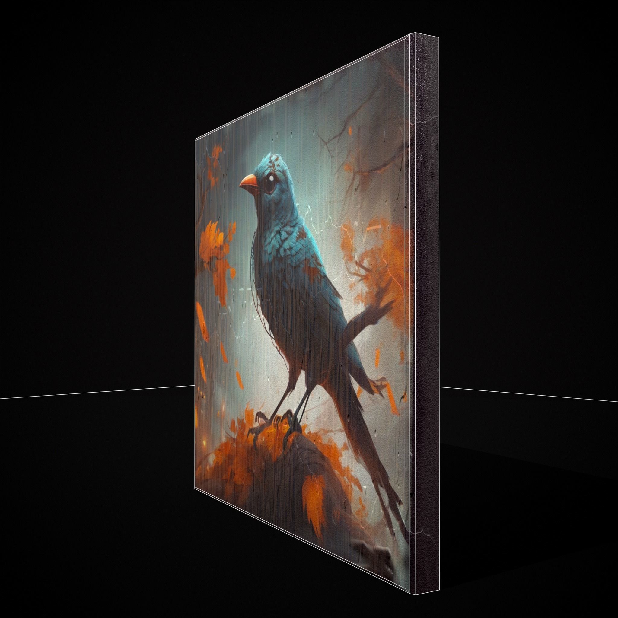 Halloween Bird Painting Version Four Low-poly 3D model_7