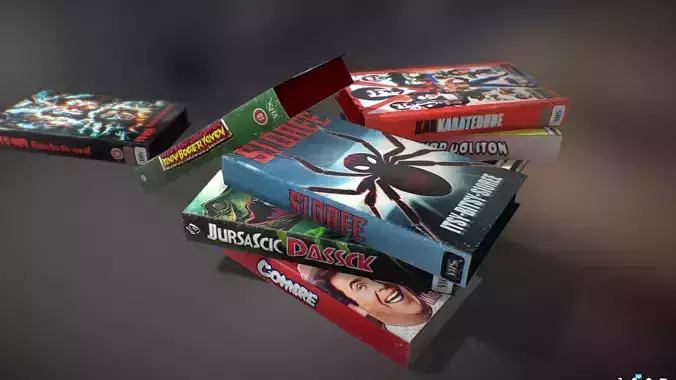 Lowpoly AI generated VHS blockbusters