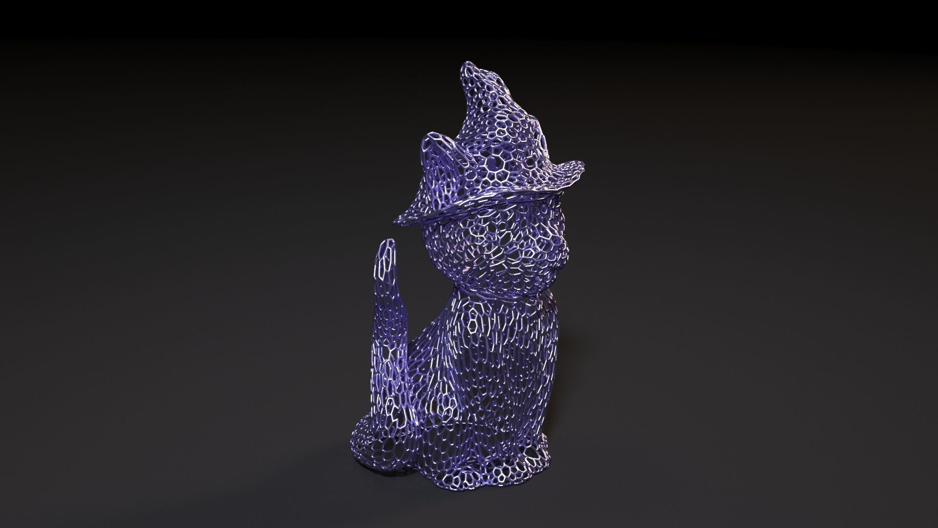 Cat in a hat 2 3D print model_7