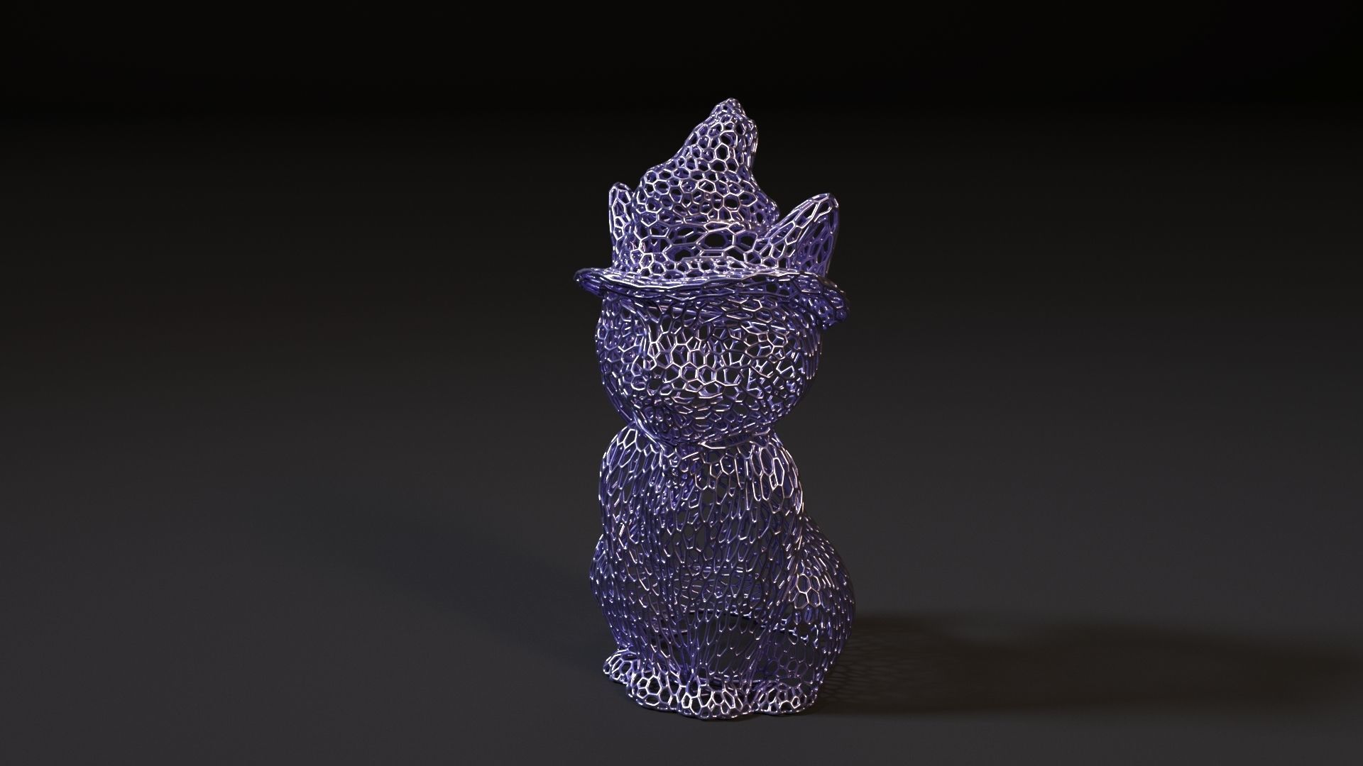 Cat in a hat 2 3D print model_9