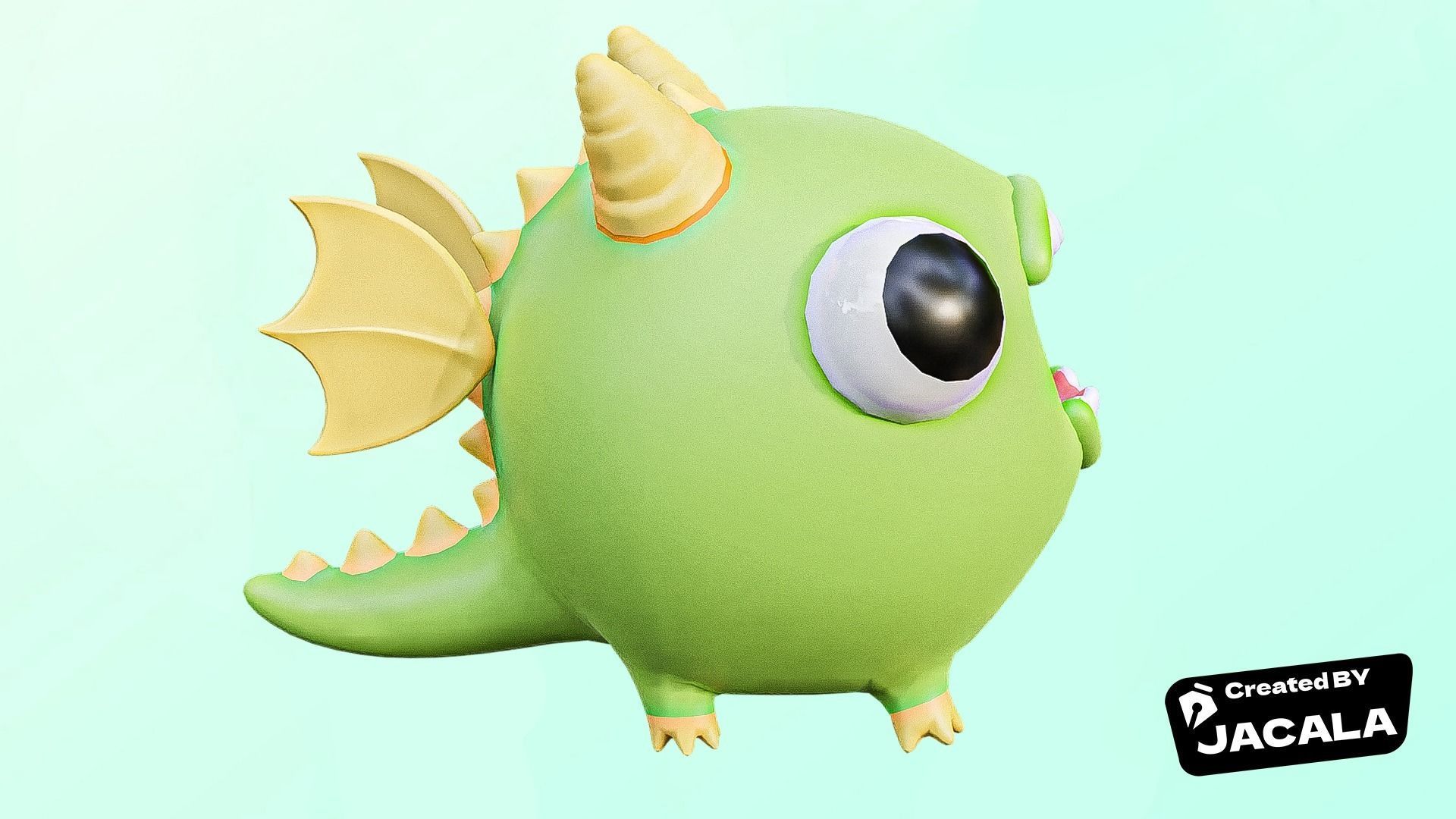 Cartoon Dragon Rig 3D model Low-poly 3D model Low-poly 3D model_1