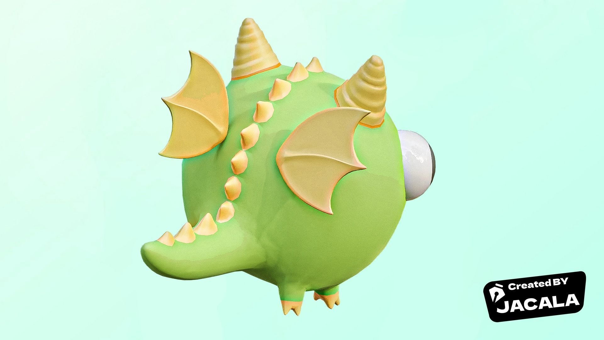 Cartoon Dragon Rig 3D model Low-poly 3D model Low-poly 3D model_5