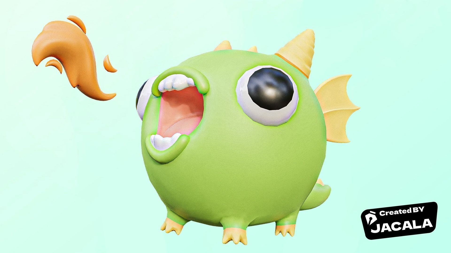 Cartoon Dragon Rig 3D model Low-poly 3D model Low-poly 3D model_2