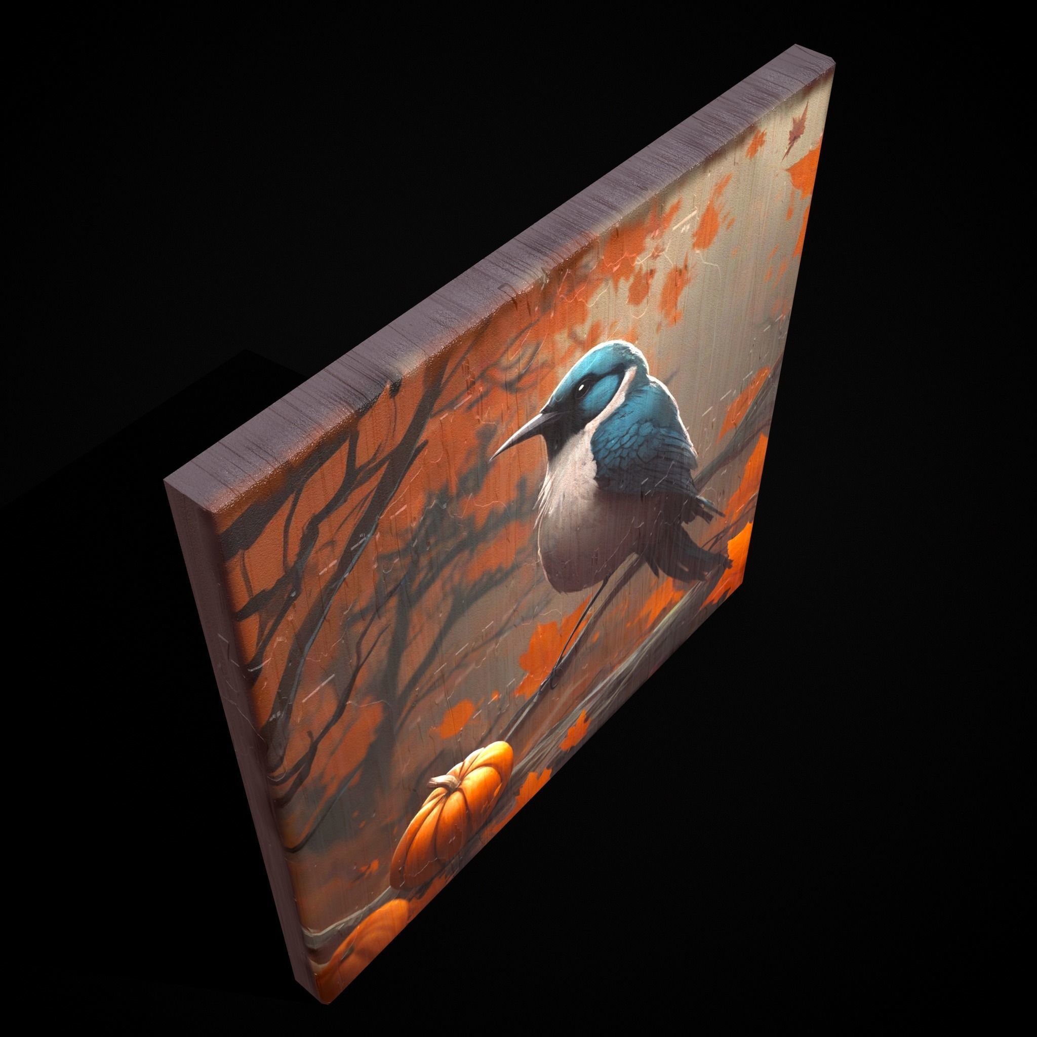 Halloween Bird Painting  Version Five Low-poly 3D model_12