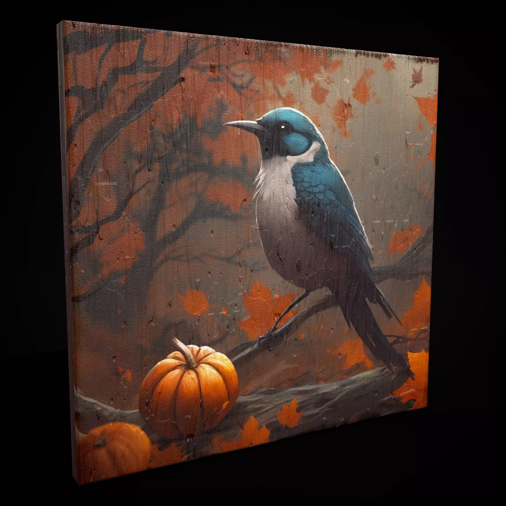 Halloween Bird Painting  Version Five Low-poly 3D model_0