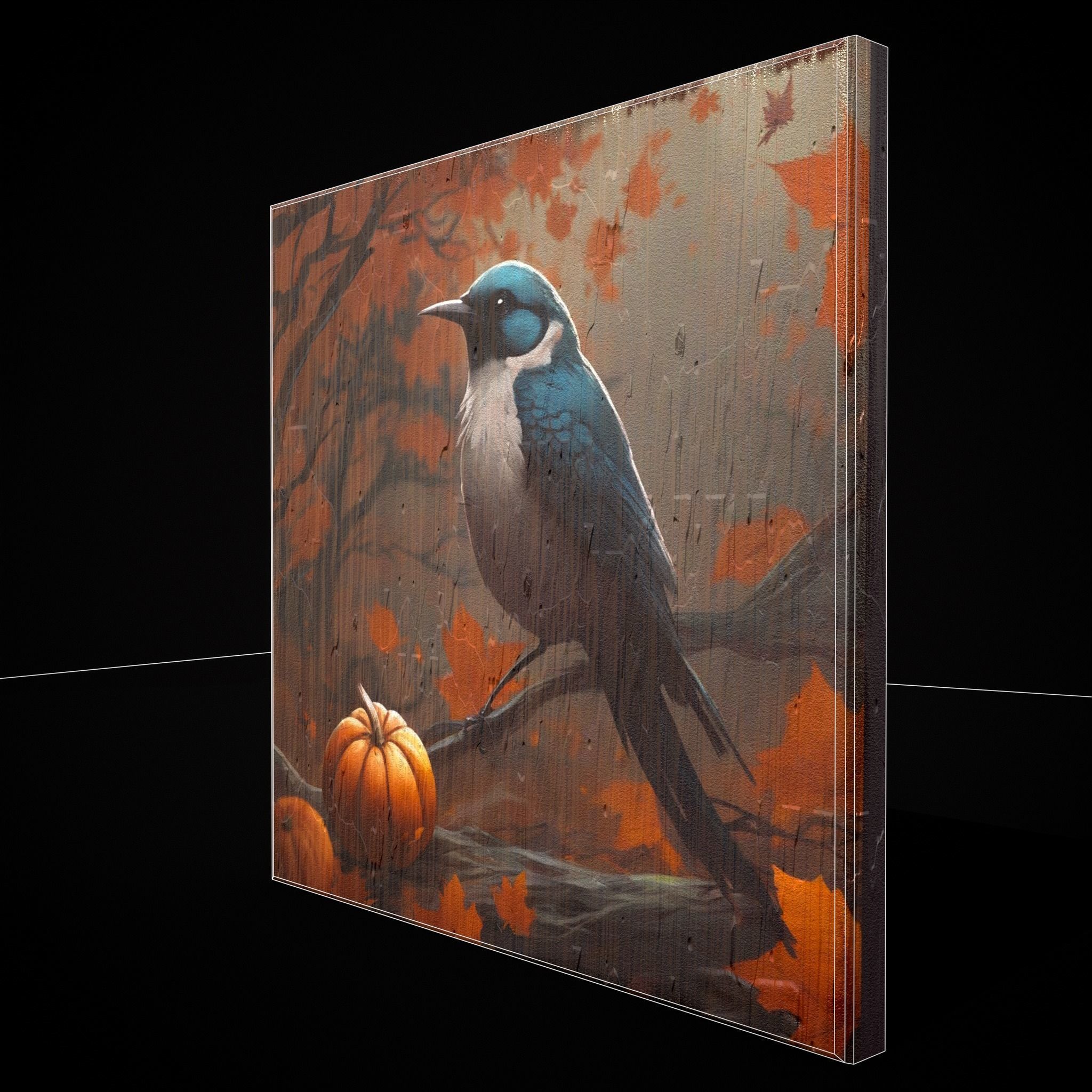 Halloween Bird Painting  Version Five Low-poly 3D model_5