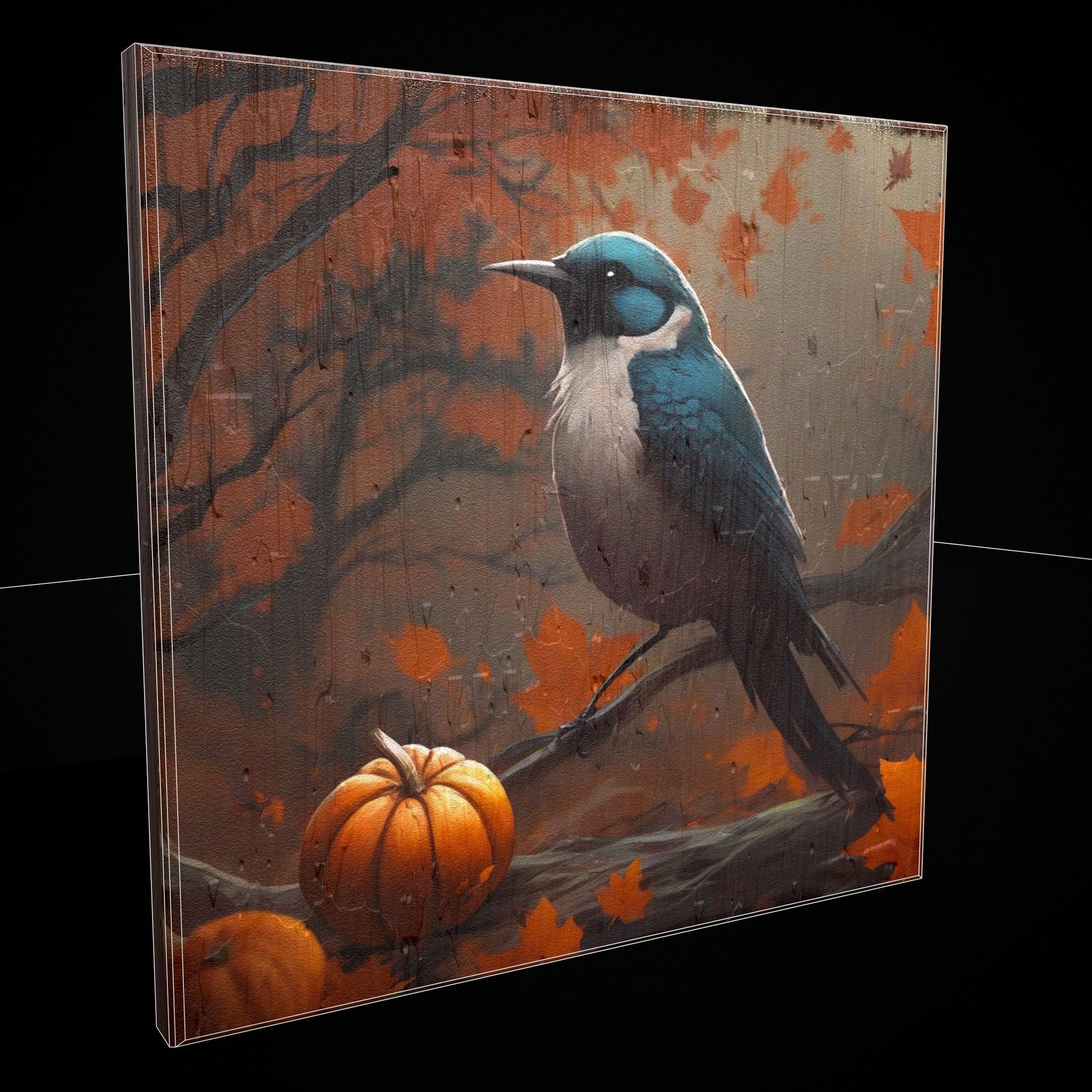 Halloween Bird Painting  Version Five Low-poly 3D model_2