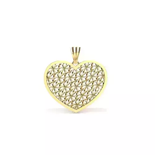 Heart and flowers pendant