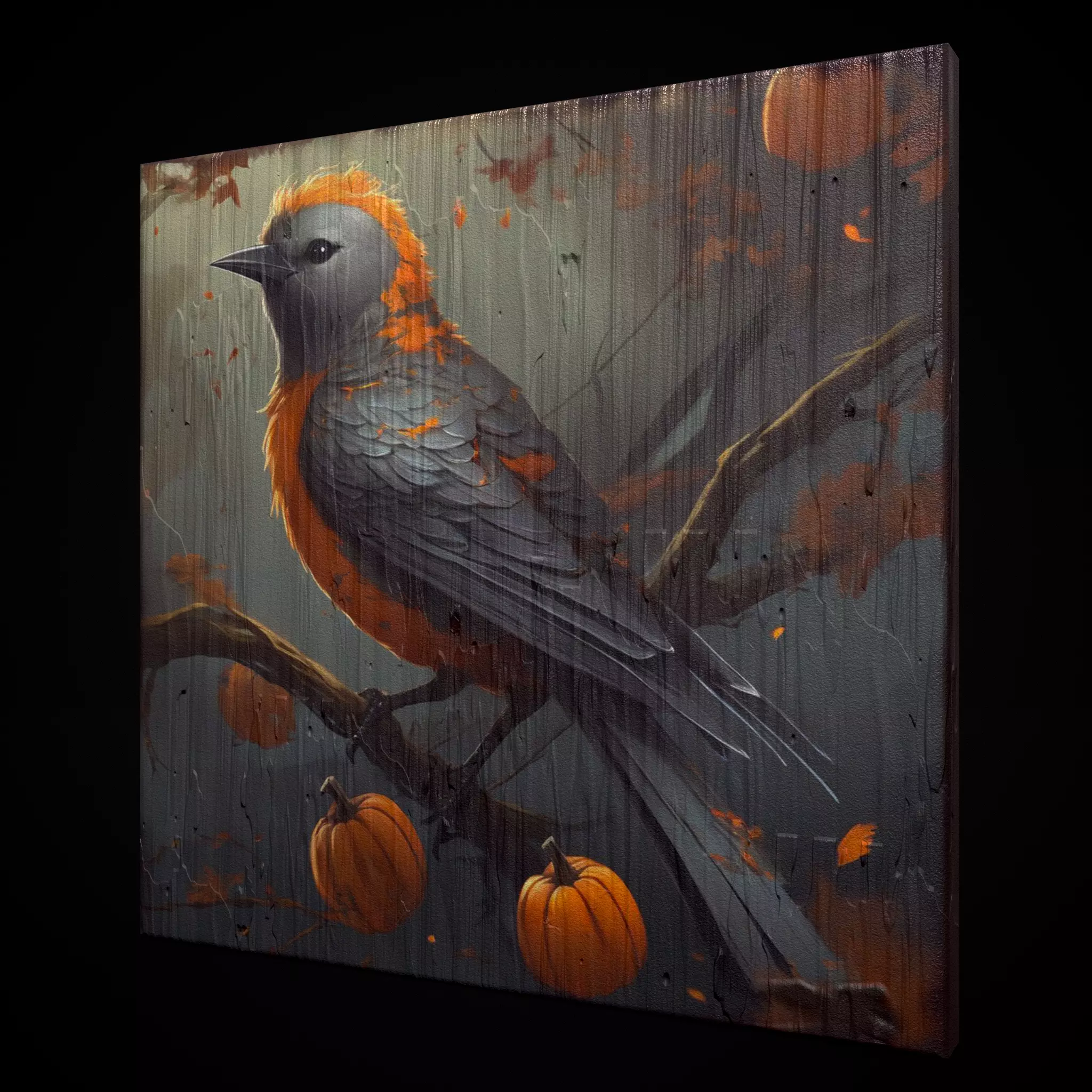 Halloween Bird Painting Version Six Low-poly 3D model_0