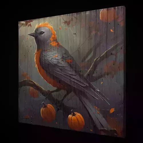 Halloween Bird Painting Version Six