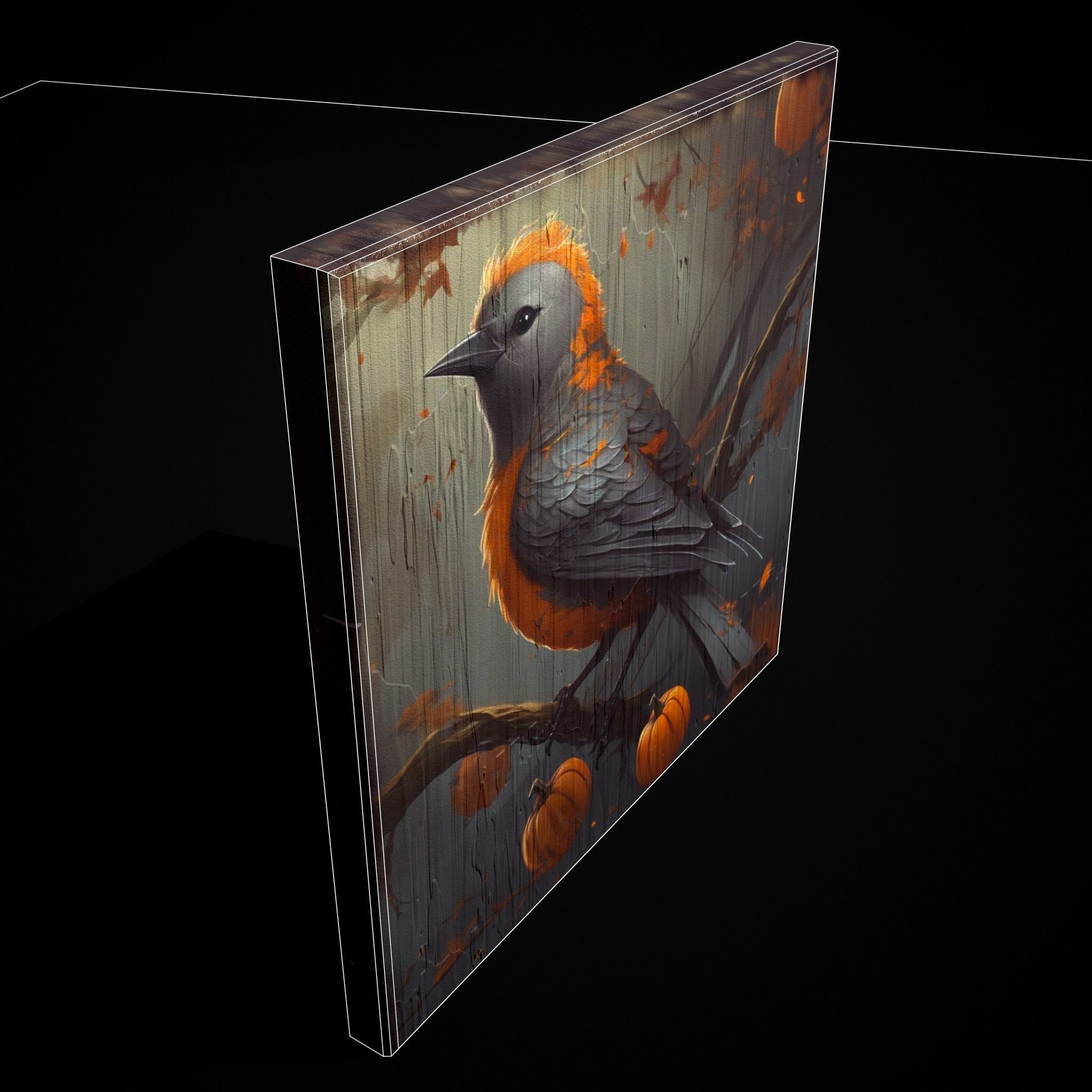 Halloween Bird Painting Version Six Low-poly 3D model_4