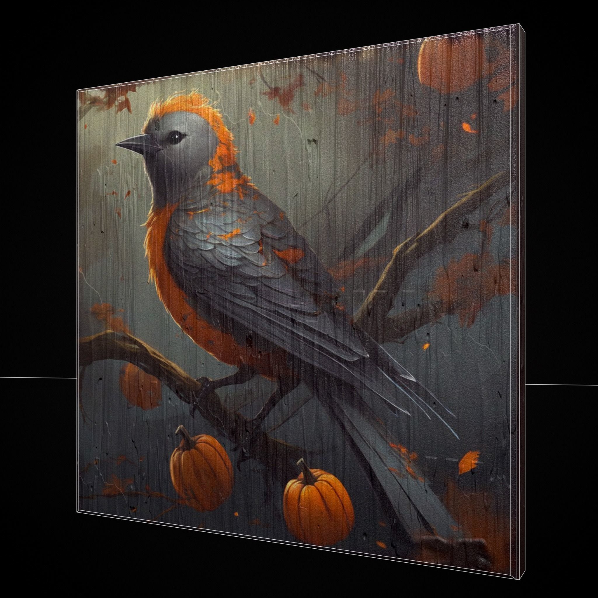 Halloween Bird Painting Version Six Low-poly 3D model_2