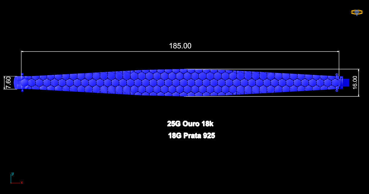 riviera sem montagem- pulseira - impressao 3d 3D print model_8