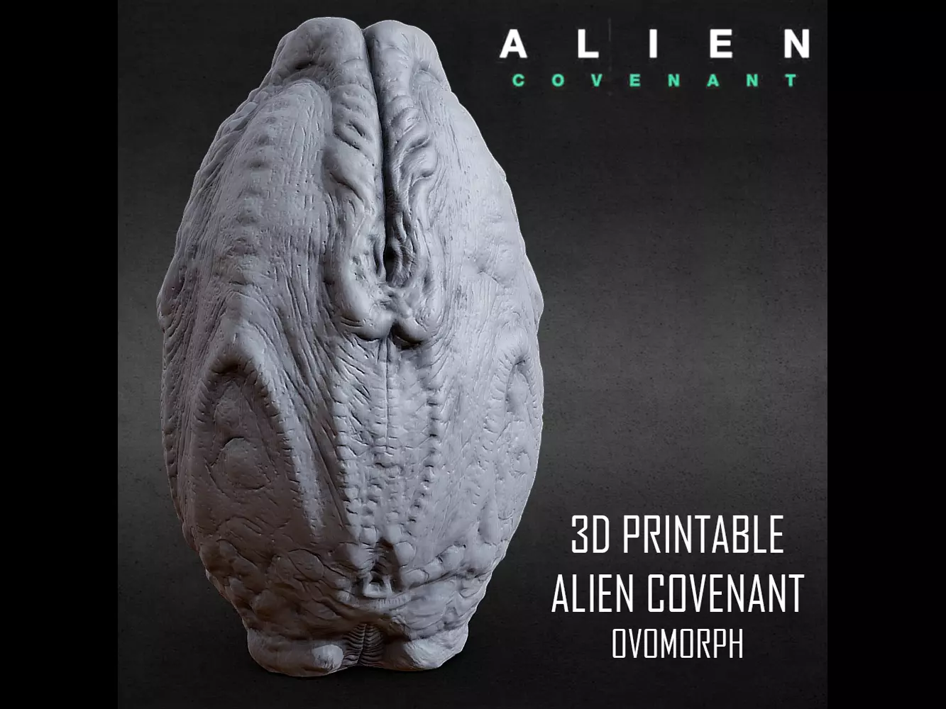 3D PRINTABLE ALIEN COVENANT CLOSED EGG 3D print model